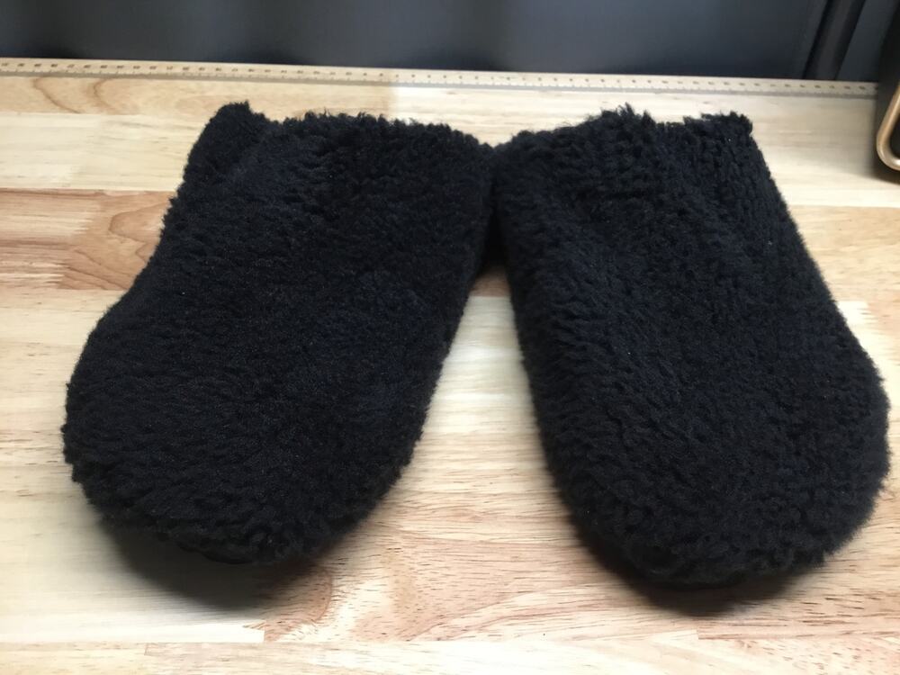 Top Moda Slippers Womens 7 Black Faux Fur Slip-On Shearling Indoor Comfort Mules